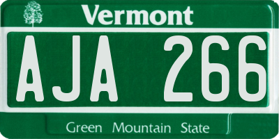 VT license plate AJA266