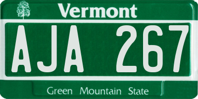 VT license plate AJA267