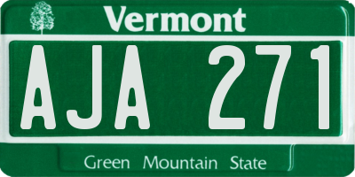 VT license plate AJA271