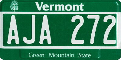 VT license plate AJA272