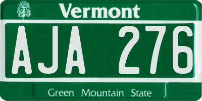 VT license plate AJA276