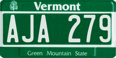 VT license plate AJA279