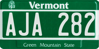 VT license plate AJA282