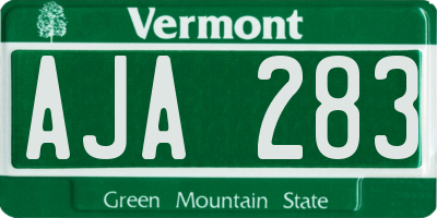 VT license plate AJA283