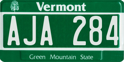 VT license plate AJA284