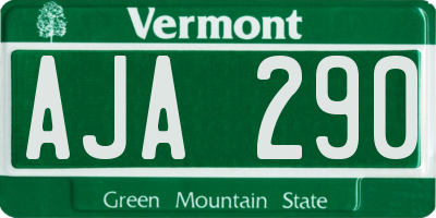 VT license plate AJA290