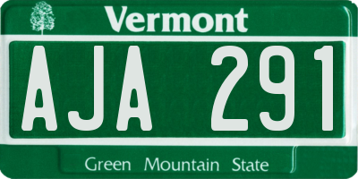 VT license plate AJA291