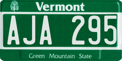 VT license plate AJA295