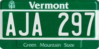 VT license plate AJA297