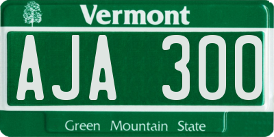 VT license plate AJA300