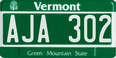 VT license plate AJA302
