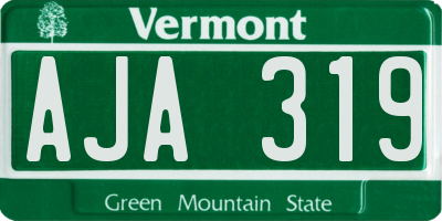 VT license plate AJA319