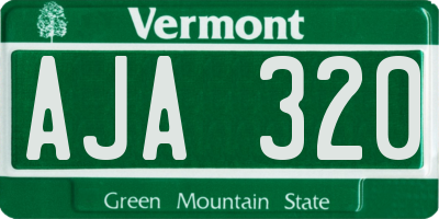 VT license plate AJA320