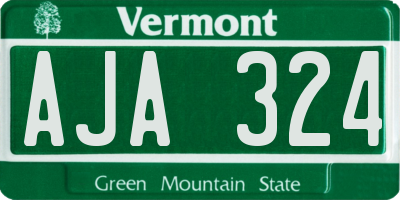 VT license plate AJA324