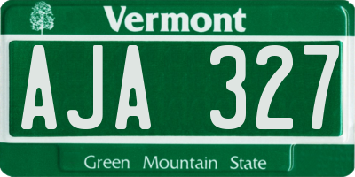 VT license plate AJA327
