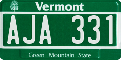VT license plate AJA331