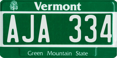 VT license plate AJA334
