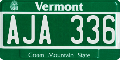 VT license plate AJA336