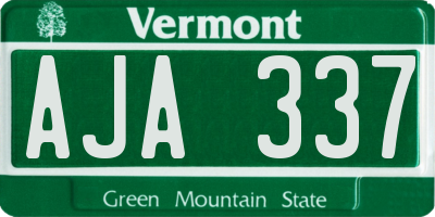 VT license plate AJA337
