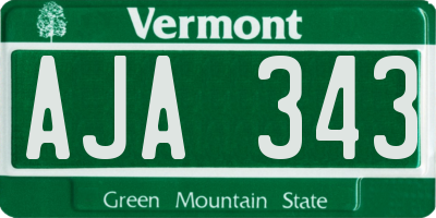 VT license plate AJA343