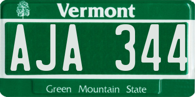 VT license plate AJA344