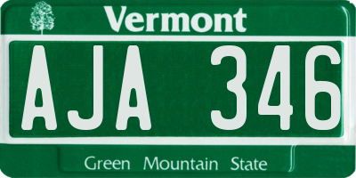 VT license plate AJA346