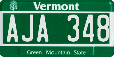 VT license plate AJA348