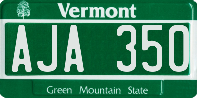 VT license plate AJA350