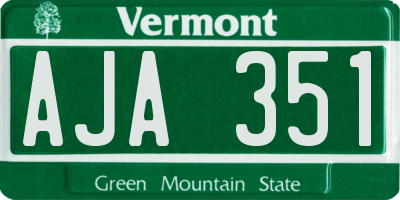 VT license plate AJA351