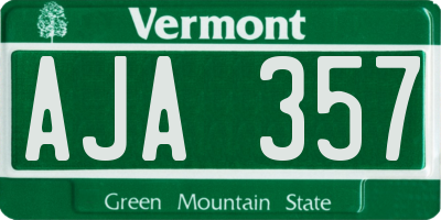 VT license plate AJA357