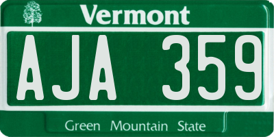 VT license plate AJA359