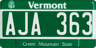VT license plate AJA363
