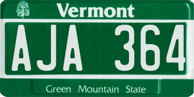 VT license plate AJA364