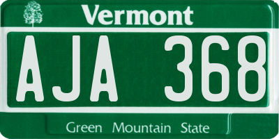 VT license plate AJA368