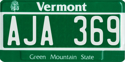 VT license plate AJA369
