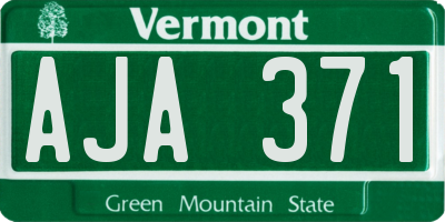 VT license plate AJA371