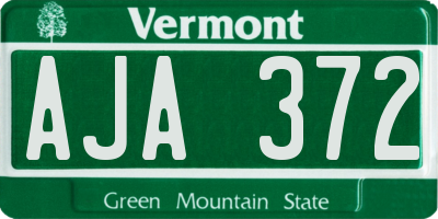 VT license plate AJA372
