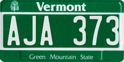 VT license plate AJA373