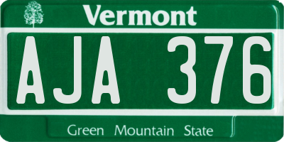 VT license plate AJA376