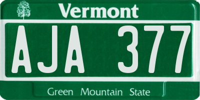 VT license plate AJA377