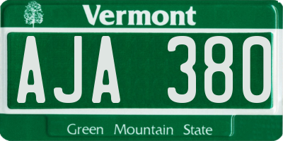 VT license plate AJA380