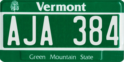 VT license plate AJA384