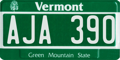 VT license plate AJA390