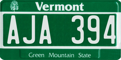 VT license plate AJA394