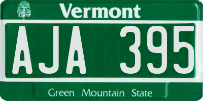 VT license plate AJA395