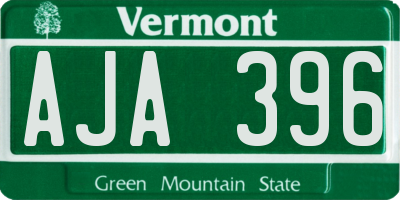 VT license plate AJA396