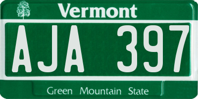 VT license plate AJA397