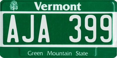 VT license plate AJA399