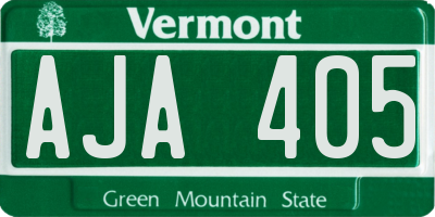 VT license plate AJA405