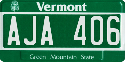 VT license plate AJA406